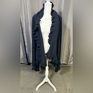 Black Ruffle Women's Sweater wrap